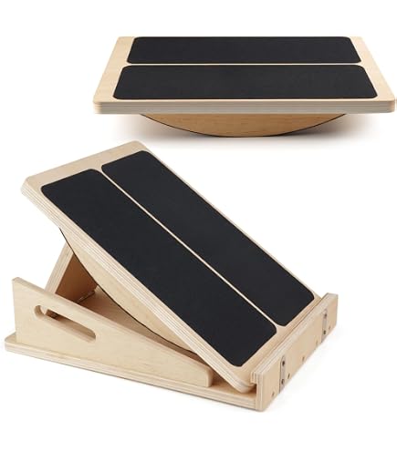 Planche inclinée en bois pour étirement du mollet Planche inclinée réglable Plan