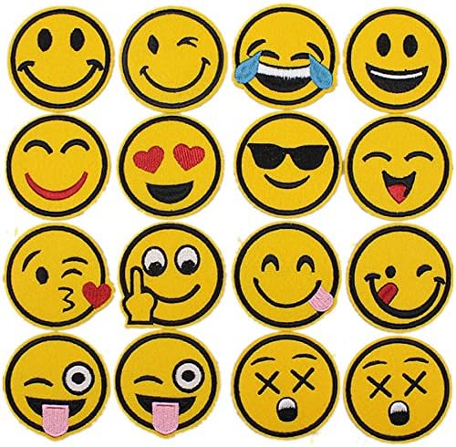 14PCS Emoji Expression Iron on Patches Embroidery Badge Applique Patch Craft
