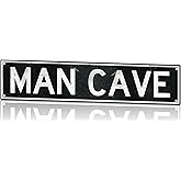 Man Cave Street Sign 18x4 Inch - Embossed Aluminum Vintage Retro Wall Art for Garage, Home Bar, Game Room, or Office Decor – Man Cave Gifts For Men