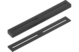 eoere 6 PCS 14-1/4" Black Flat Mending Plate, Slidable Straight Steel Straps, Repair Plates Brace, Fixing Bracket Connector, Thickness 1/8"