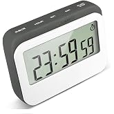 VPAL Digital Kitchen Timer 12/24 Hours Alarm Clock with Magnetic Back and Retractable Stand, Large LCD Display
