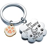 WSAORM French Bulldog Keychain Dog Mom Keychain Frenchie Mom Mothers Day Jewelry Frenchie Jewelry
