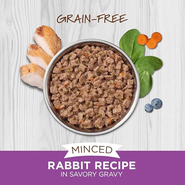 INSTINCT ORIGINAL MINCED NATURAL WET CAT FOOD, GRAIN FREE RECIPE – REAL RABBIT, 3.5 OZ. CUPS (PACK OF 12)