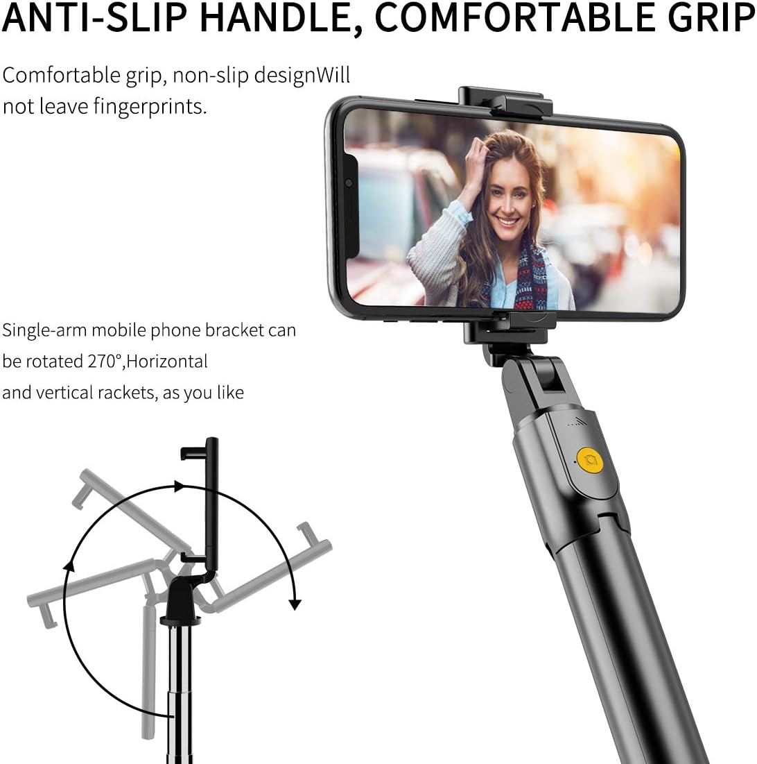 Selfie Stick, Extendable Selfie Stick with Wireless Remote and Tripod Stand, Portable, Lightweight, Compatible with iPhone XR/iPhone 11/11 Pro/iPhone Xs/iPhone X/Galaxy Note 10/S20/Google/Huawei, More: Camera & Photo