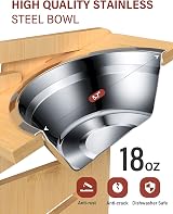 Vantic Raised Dog Bowls with Stand 6 Height Adjustable Bamboo Feeding Station view 6