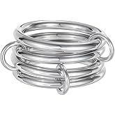 Jude Jewelers Stainless Steel 4-in-1 Stacking Wedding Bands Promise Anniversary Statement Ring
