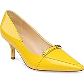 COLETER Women's Kitten Heels Pointed Toe Low Heel Pumps Comfortable Office Wedding Dress Shoes