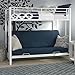 Walker Edison Elodie Urban Industrial Twin over Futon Metal Bunk Bed, Twin Size, White