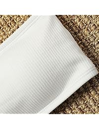 ZAFUL - Juego de bikini para mujer, sin tirantes, acanalado, con corte alto