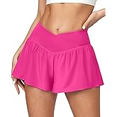 Ewedoos Athletic Shorts for Women Flowy Running Shorts for Women High Waisted Butterfly Preppy Clothes Skorts for Woman
