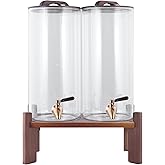 2PCS 1.6 Gallon Drink Dispenser,Glass Water Dispenser with Stand,Beverage Dispenser with Stainless Steel Spigot,Drink Dispensers for Parties,Bars,Restaurants