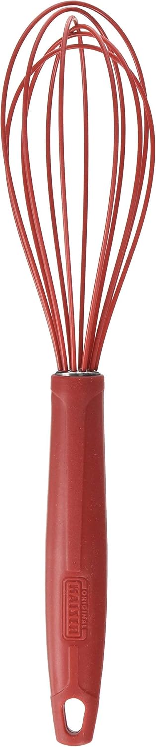 Kaiser Schneebesen groß 29 cm Kaiserflex Red 100% lebensmittelechtes Silikon mit Metallkern spülmaschinengeeignet hohe Formstabilität und Flexibilität Rührbesen Quirl