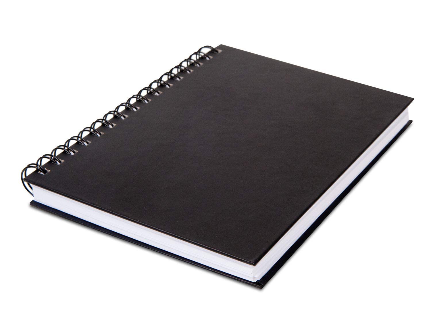 Honsell Sketchbook with Spiral Binding Hard Cover, DIN A4 Portrait, 100 Sheets, 110 g/m², Pure Cartridge Paper, Eraser, Acid and Resistant to ageing, Black White