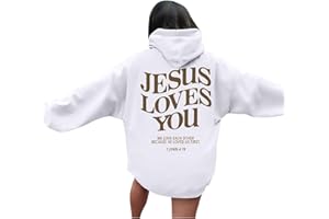 BNisBM Jesus Loves You Hoodie Christian Jesus Saves Faith Sweatshirt Y2K Oversized Crewneck Pullover Tops