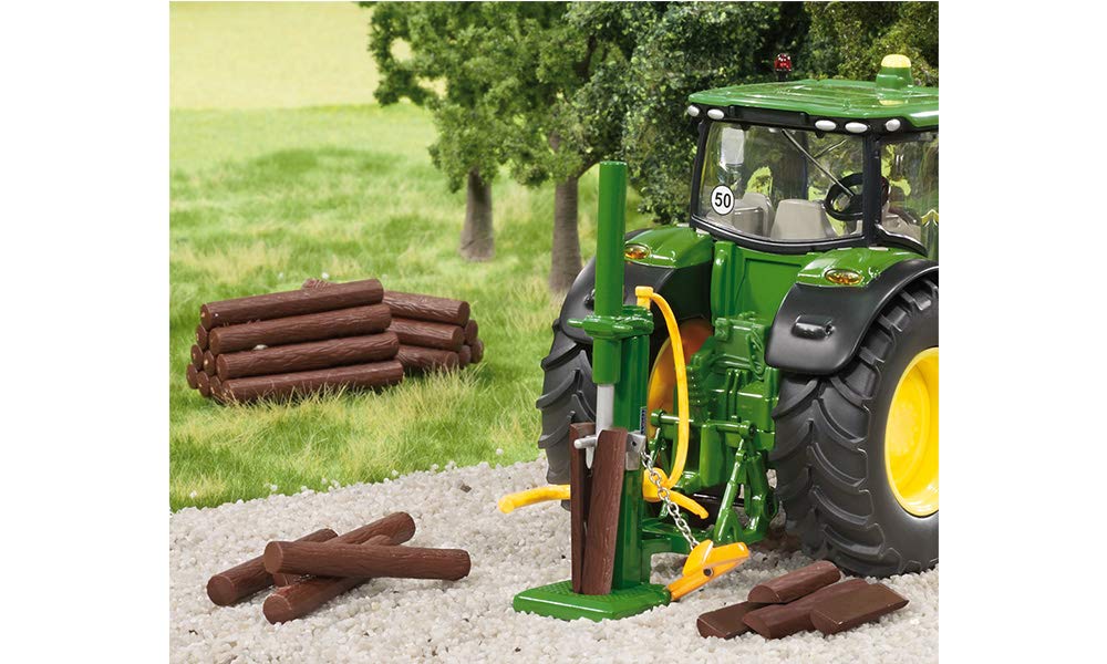 siku 2468, Holzspalter, 1:32, Metall/Kunststoff, Grün, Inkl. 10 Kunststoff-Baumstämme 2