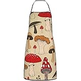 Various Mushroom Printed Apron Cooking Kitchen Aprons Waterproof Bib With 2 Pockets Unisex Kitchen Apron