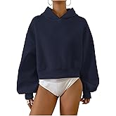 SOLY HUX Women's Hoodie Long Sleeve Drop Shoulder Hooded Sweatshirt Pullover Tops Casual Fall Clothes