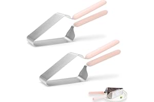 BangBoom 2 Pieces Double Handle Knife Cake Cutter, 2 in 1 Adjustable Stainless Steel Cake Slicer and Server, Professional Pie