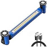 MEIHUA Work Light for Mechanic, 3000LM Bright LED Work Lights, 5000mAh Rechargeable Underhood Work Light Bar with Hooks, Magnetic Mechanic Light for Car Repairing/Inspection/Garage/Workshop/Emergency