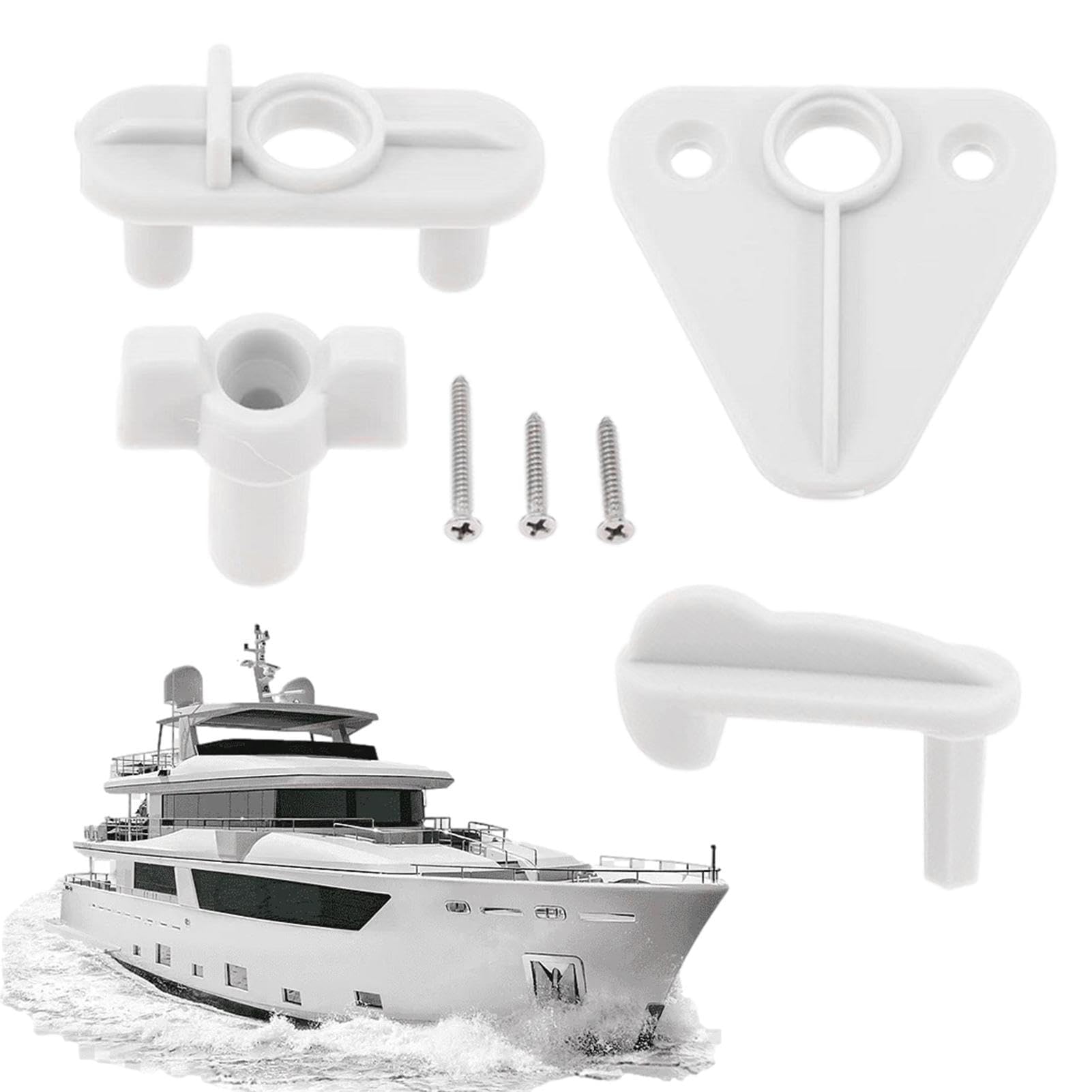 zalati Pontoon Gate Latch 4pcs Boat Universal Replacement Door Latches for Square Frames 1-1.25 Inch Left/Right-Hinge