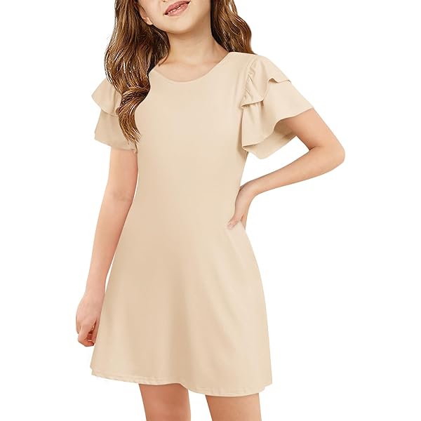 Vestidos Bohemios Para Niñas, Manga 3/4, Espalda En V