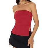 EasyGala Womens Strapless Tube Tops Basic Backless Sleeveless Bandeau Going Out Crop Top Summer Outfits Clothes