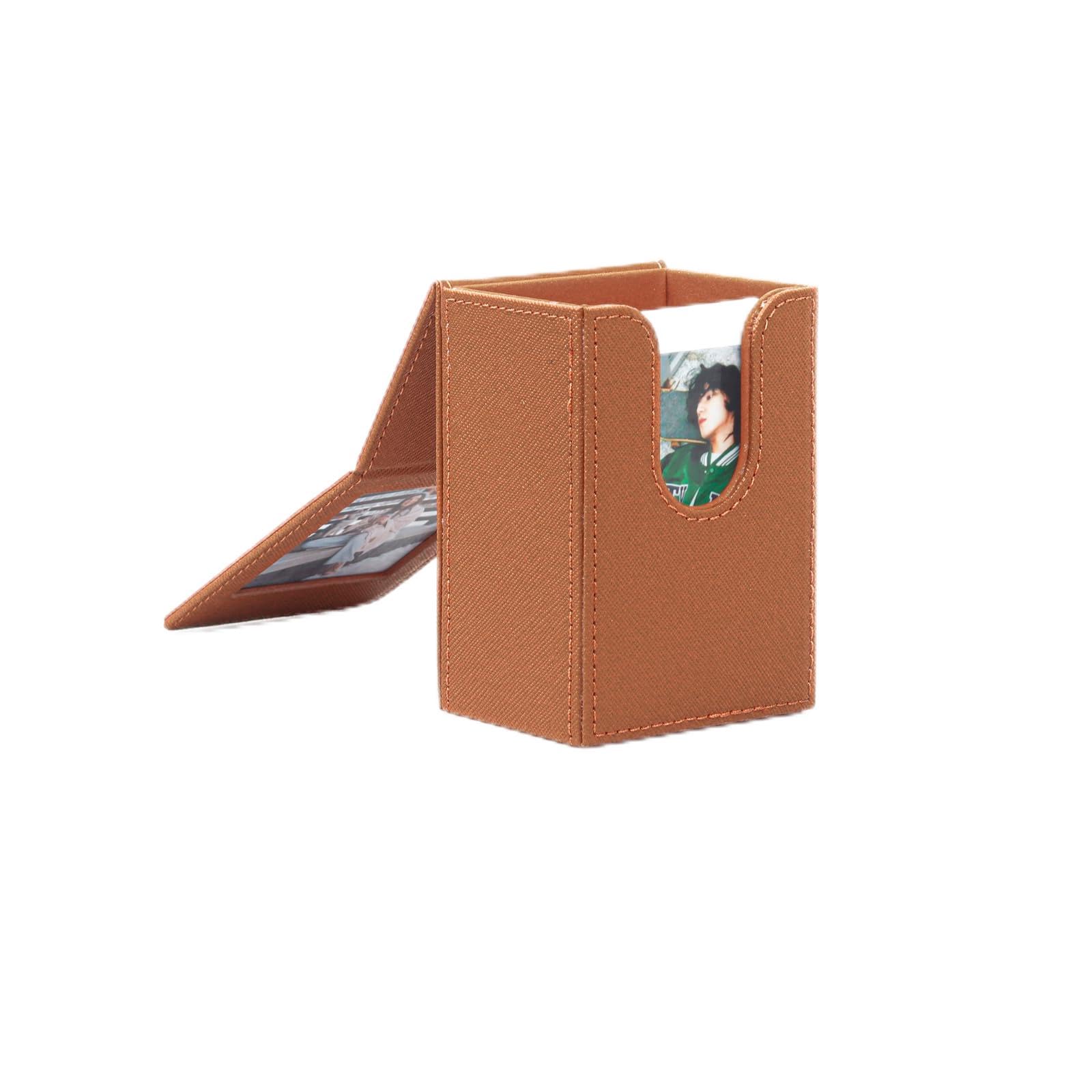 Aisnyho Picture Holder Storage Case for Fujifilm Instax evo/40/90/99/12/11/9/8/7/7+/7s Film,Photo Pouch Storage Box for 54x86mm 2x3 Films/Photos/Kpop Photocards ect (Brown)