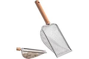 Cat Litter Scoop,Metal Litter Scooper, 5MM Pore Size Metal Cat Shovel,Pet Sift Shovel Litter Cleaning Tool,Durable Cat Litter