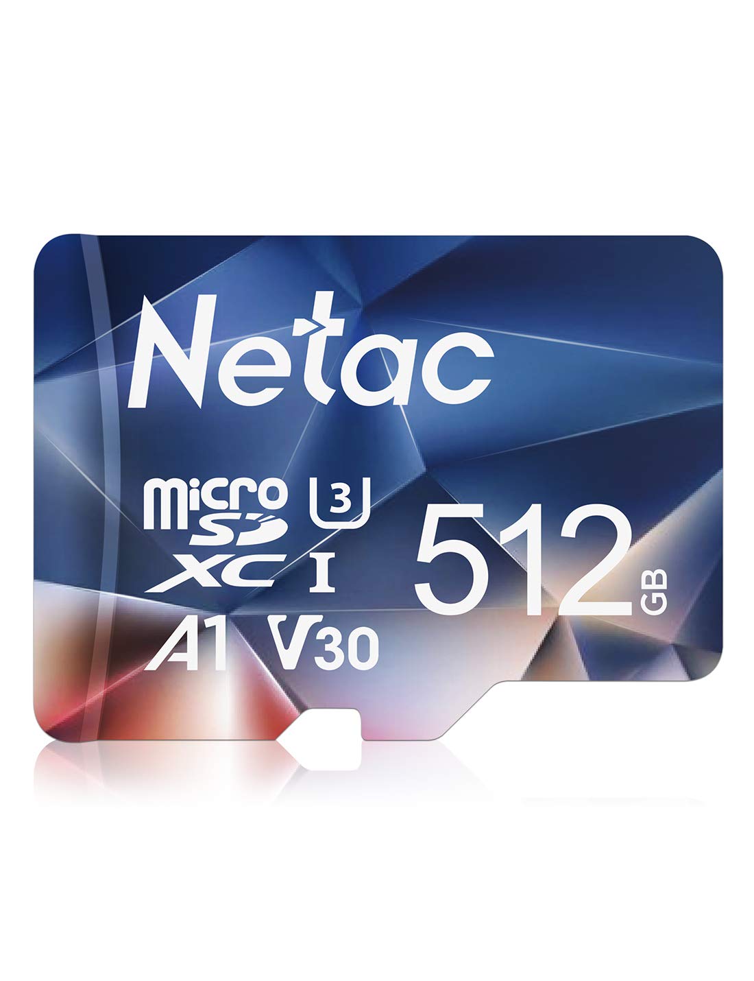 Netac MicroSDXC Memory Card 512GB, Micro SD Card, 4K Full HD Video Recording, UHS-I, C10, U3, A1, V30, for Camera, Smartphone, Security System, Drone, Dash Cam