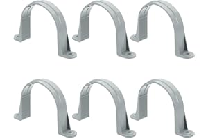 PATIKIL 3 Inch Plastic Conduit Clamp, 6 Pcs PVC Pipe Strap 2 Holes Conduit Strap Plastic Pipe Supports for PVC Pipes Conduit 