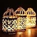 HOMEGOAL Decorative Candle Lanterns,Small Metal Birdcage Candle Holders,Hanging Tealight, Vintage Centerpieces for Wedding & Party