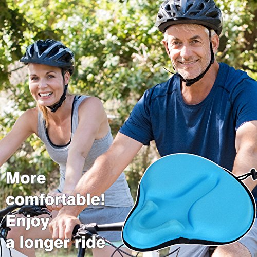 DAWAY Extra Soft Bike Seat Cushion C6 Large Exercise Bicycle Saddle