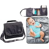 Graco Portable Baby Changing Pad with Organizer Pockets and Shoulder Strap | Adjustable Shoulder Strap, Waterproof Foldable Travel Changer Mat, 3 Organizer Pockets for Wipes, Diapers &amp; Essentials