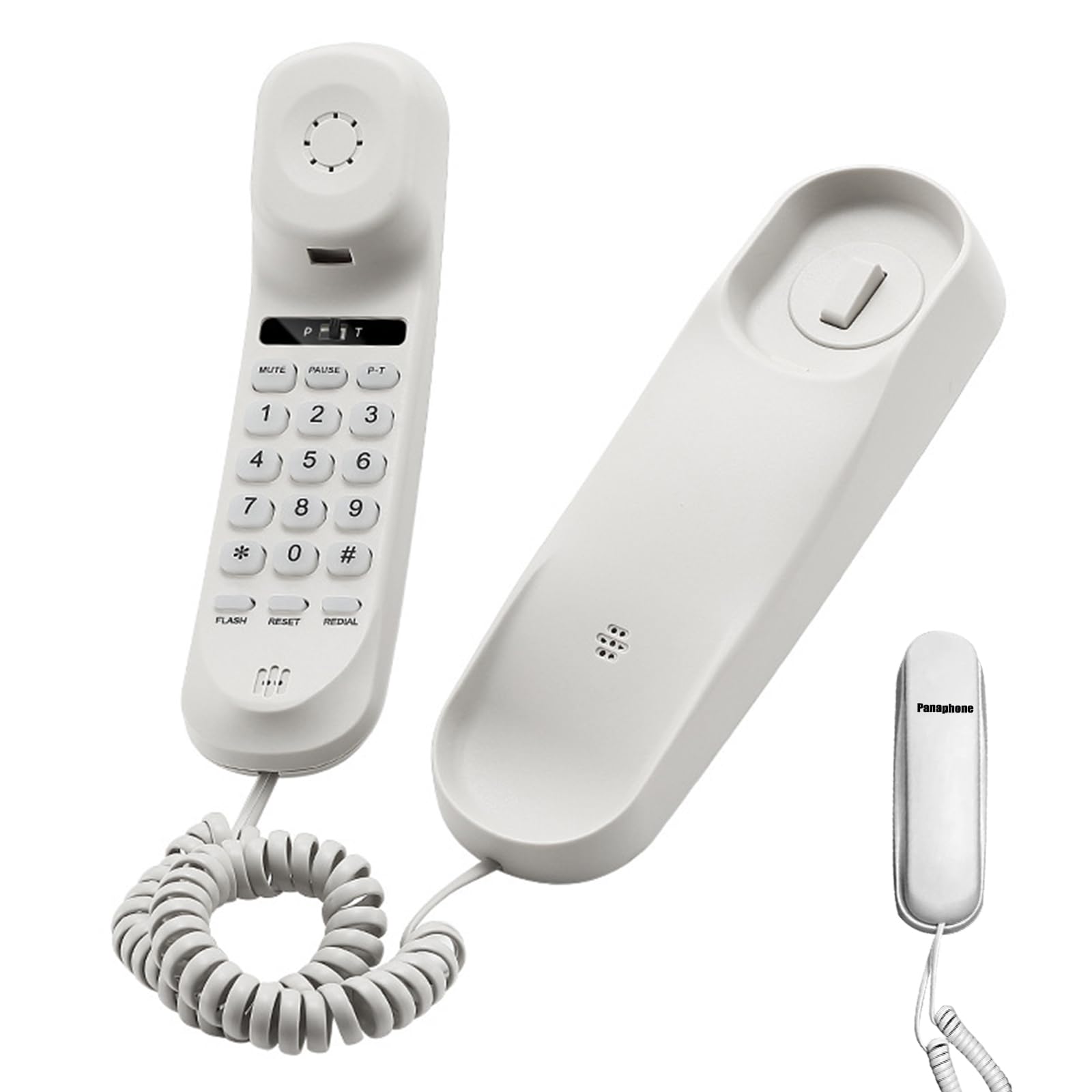Corded House Phones Landline,Corded Landline Telephone,Wall/Desk Mountable Home,Dial Pad on Base Unit Landline Phone Corded Handset Last Number Redial,Pause and Flash for Office Hotel Bathroom