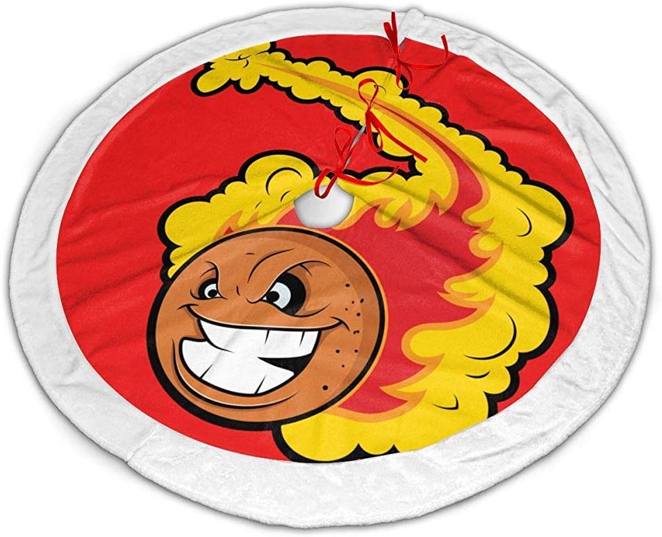 Myrdora Cartoon Fireball Christmas Tree Skirt Plush Tree Skirt Ornaments For Xmas Party And Holiday Decorations Amazon Co Uk Kitchen Home