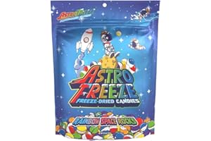 ASTRO FREEZE Premium Freeze Dried Skittles - 4.5oz Rainbow Space Rocks Freeze Dried Candy - Original Skittle Flavors = Lime, Strawberry, Grape, Orange, & Lemon