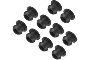 MECCANIXITY Silicone Snap in Locking Hole Plugs,Rubber Panel Seal Cover Flush Type Panel Round for Kitchen Rubber Bulkheads Waterproof Sealing Plugs 9.5mm/0.4 Inch Diameter Black,Pack of 10