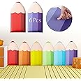 Jetec 6 Pcs 3D Anti Collision Pencil Shape Wall Padding for Kids 23.6 x 11.8 Inch Peel and Stick Upholstered Wall Panels Headboard Panels Colorful Wall Mats for Nursery Playroom Wall Protection
