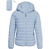 LZACTOIN-X Women's Packable Lightweight Full-Zip Puffer Jacket