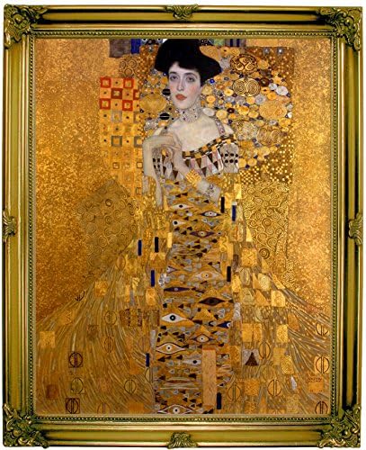 Klimt Adele Bloch-Bauer I Portrait - Antique Gold Framed Canvas Print Repro 13.5x16.5