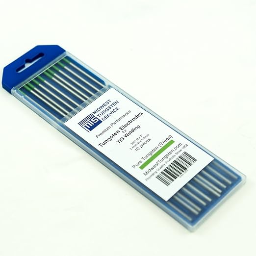 TIG Welding Tungsten Electrodes Pure Tungsten 2.4mm x 175mm (Green, WP