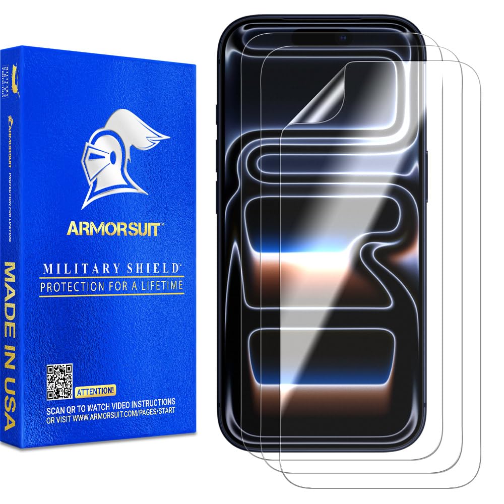 ArmorSuit 3 Pack Screen Protector for iPhone 17 Pro [6.3 inch] Case Friendly MilitaryShield HD Clear TPU Film - Made in the USA