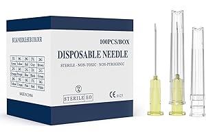 AHHKZT 30 Gauge 5/16-Inch, with Individually Wrapped, 100 PCS Luer Lock Industrial Dispensing Accessories