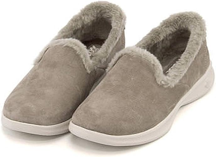 Amazon スケッチャーズ レディース スリッポン スニーカー ゴー ステップ ライト ファジーズ 内ボア あったか 保温 軽量 カジュアル スポーツ ウォーキング Go Step Lite Fuzzies トープ 25 0cm スニーカー