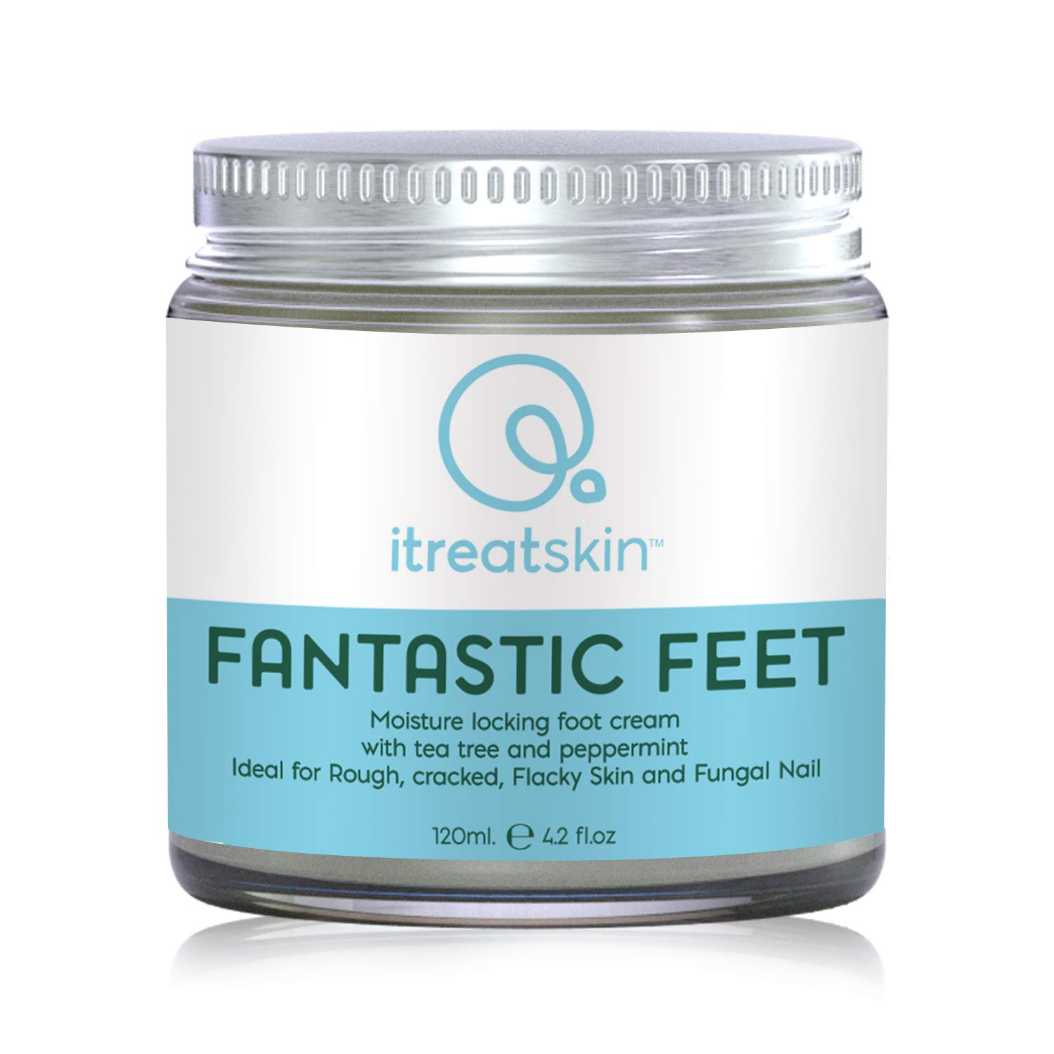 itreatskin Fantastic Feet - Natural Organic Moisturiser and Treatment for Athlete's Foot, Callus, Cracked Heels with Peppermint and Tea Tree Oil - 120 mL