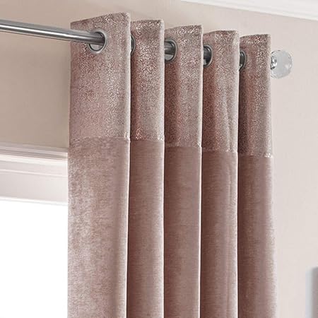 Maple Textiles Luxurious Thick Velvet 90 X 108 Blush Rose Gold