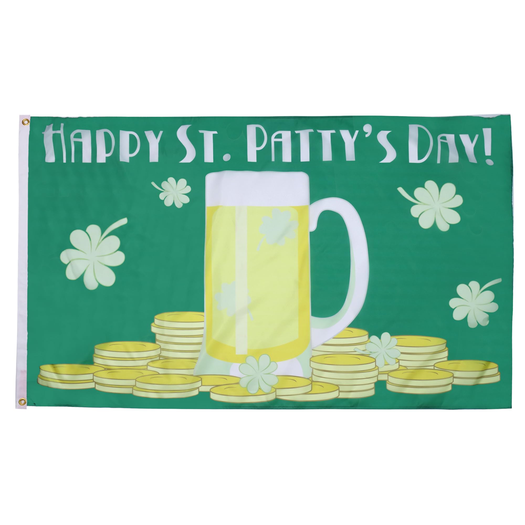 AZ FLAG - Happy Saint Patrick'S Day Flag - 3x5 Ft - 100D Polyester Irish - Ireland - Pattys Banner with Two Metal Grommets - Fade Resistant - Vivid Colors - 3' x 5' Feet - 150x90 Cm