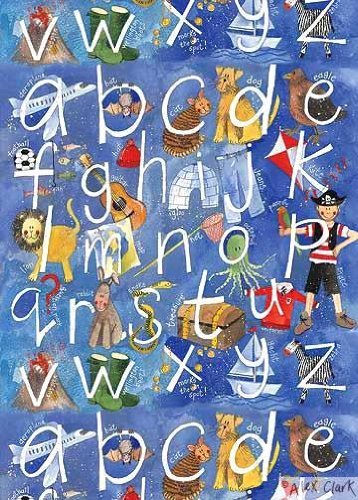 Alex ClarkArt Alphabet Boy Rolled Gift Wrapping Paper 2 Sheets 19.5 in x 27.5 in