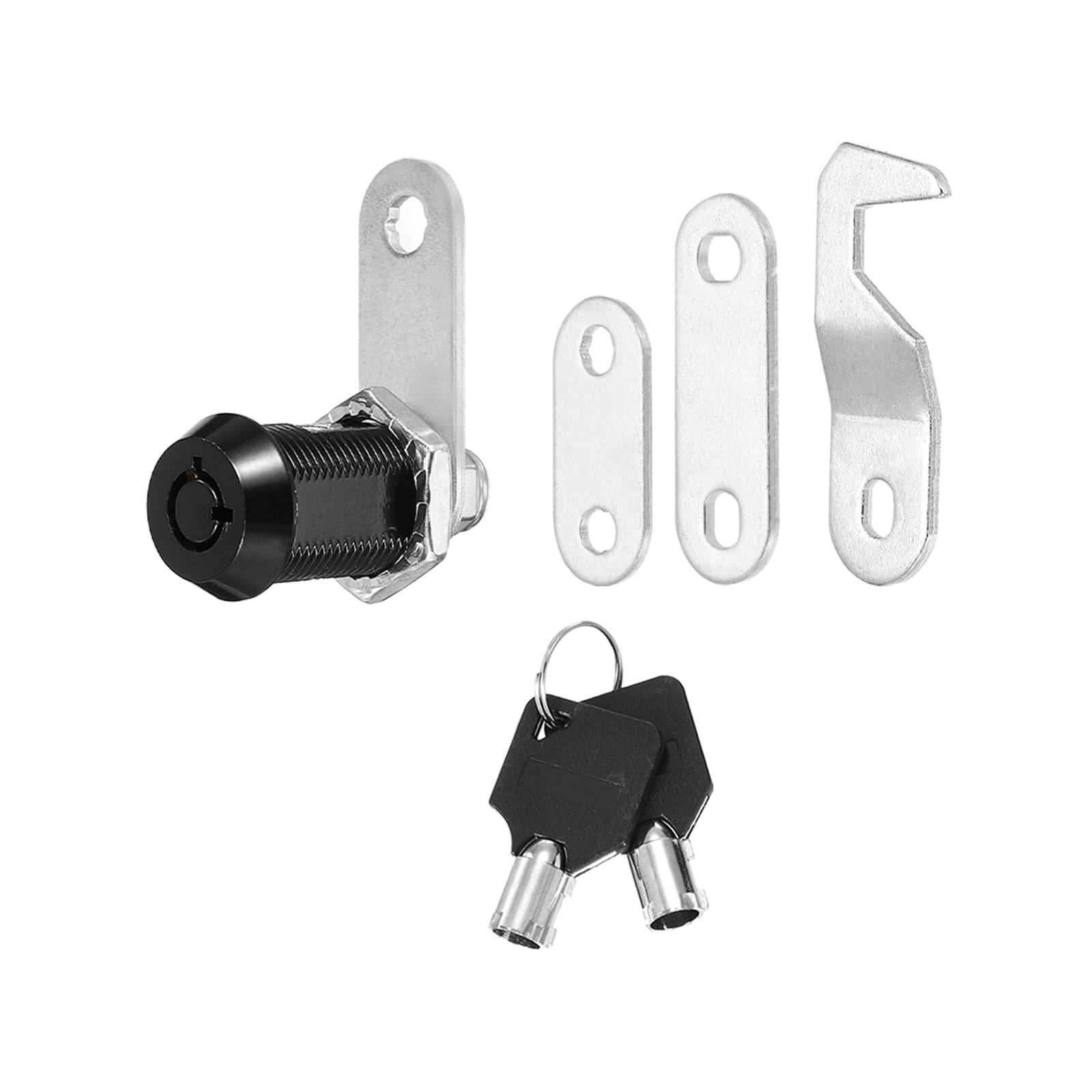 PATIKIL 1/8 Inch Black Cabinet Locks with Black Keys, 1 Pack Zinc Alloy Cam Lock Cylinder RV Lock Set Keyed Alike for Cabinet RV Drawer Storage Door Tool Box