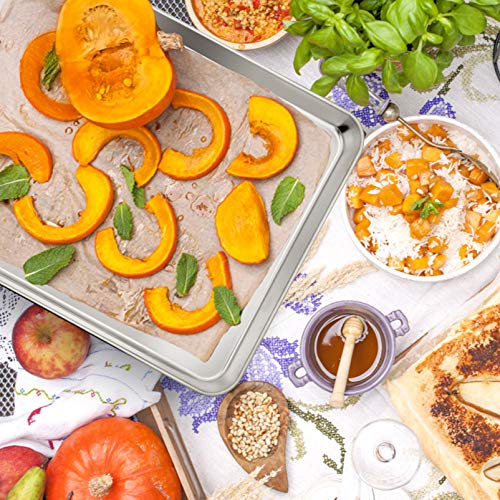 P&P CHEF Extra Large Baking Sheet and Cooking Rack Set, Stainless Steel Cookie Half Sheet Pan